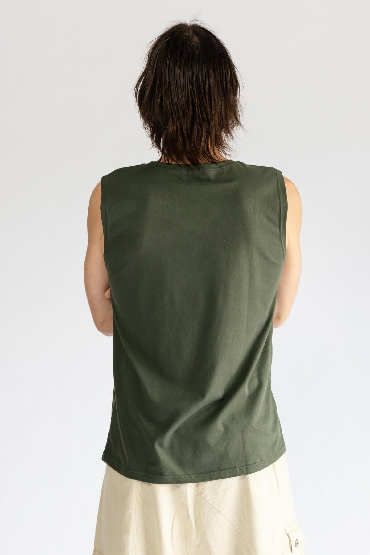 Surya Organic Cotton Singlet Top for Men - rear view