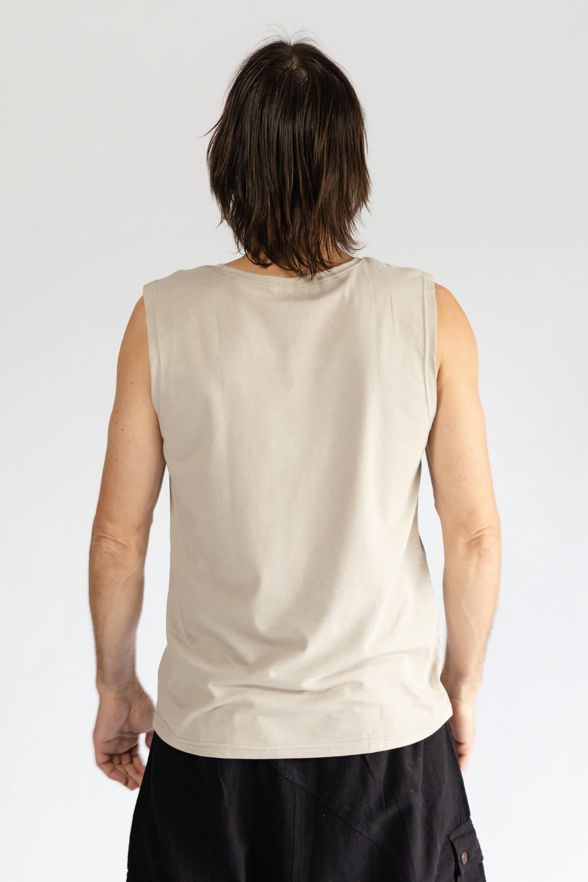 Surya Organic Cotton Singlet Tops for Men - rear view