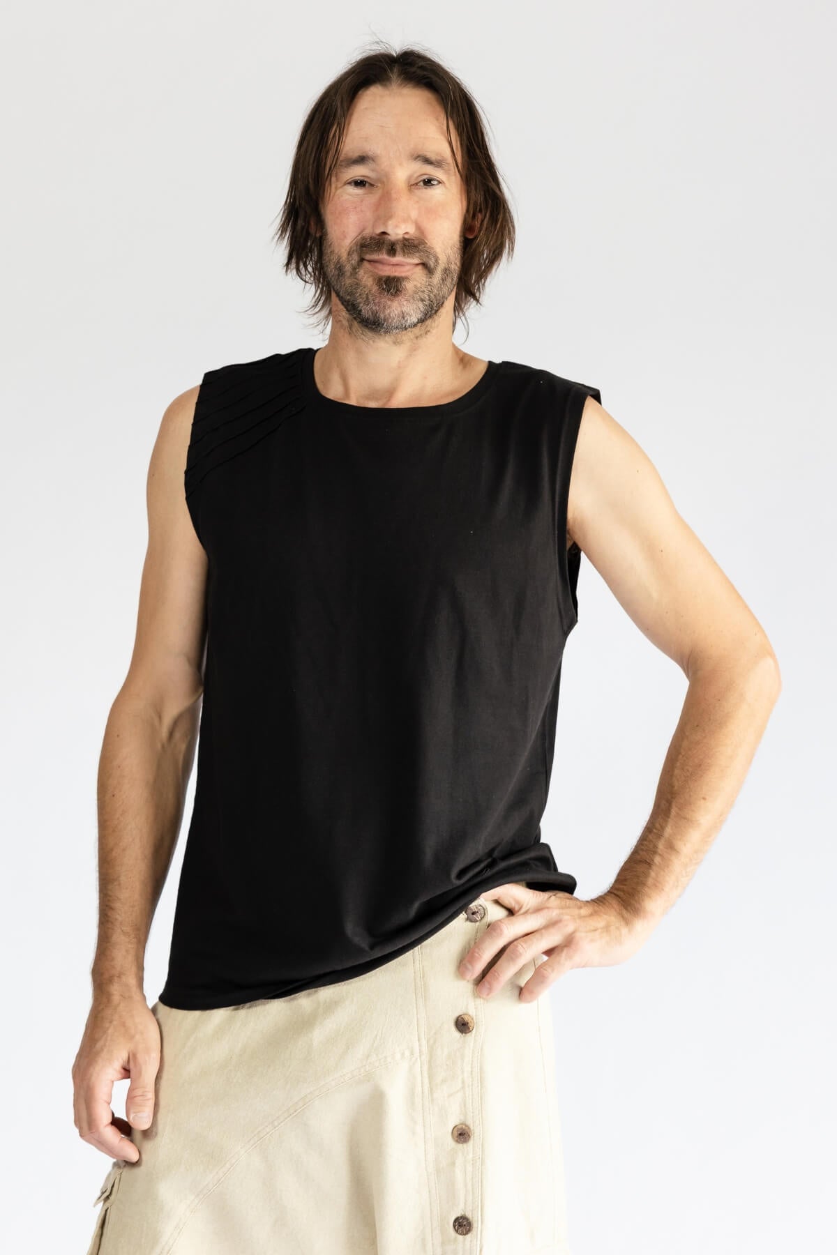 Surya Organic Singlet Tops for Men - round neckline