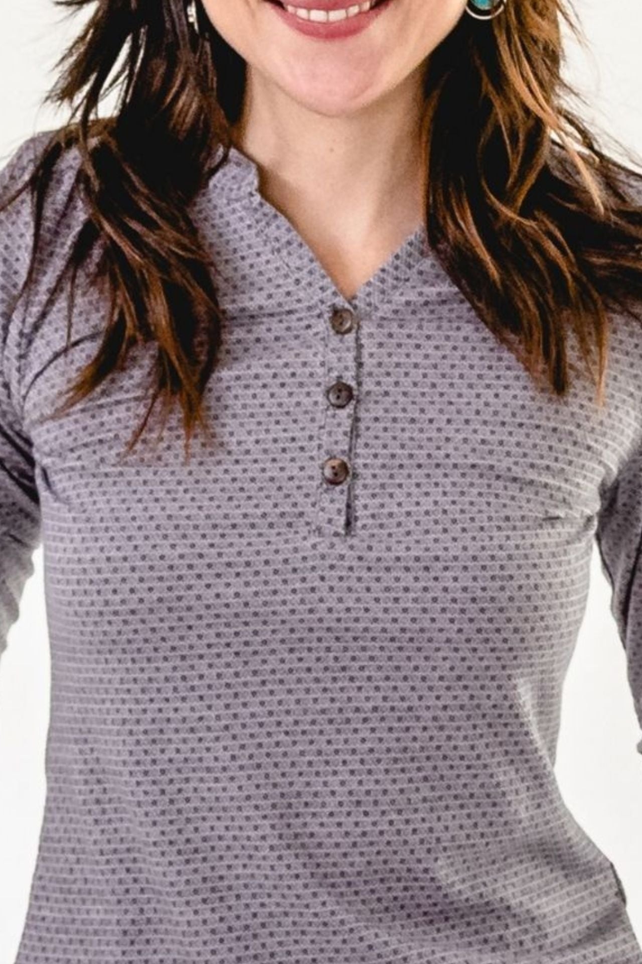 Surya Australia Clementine Organic Cotton 'Clementine' Top made in Nepal - Steel Blue