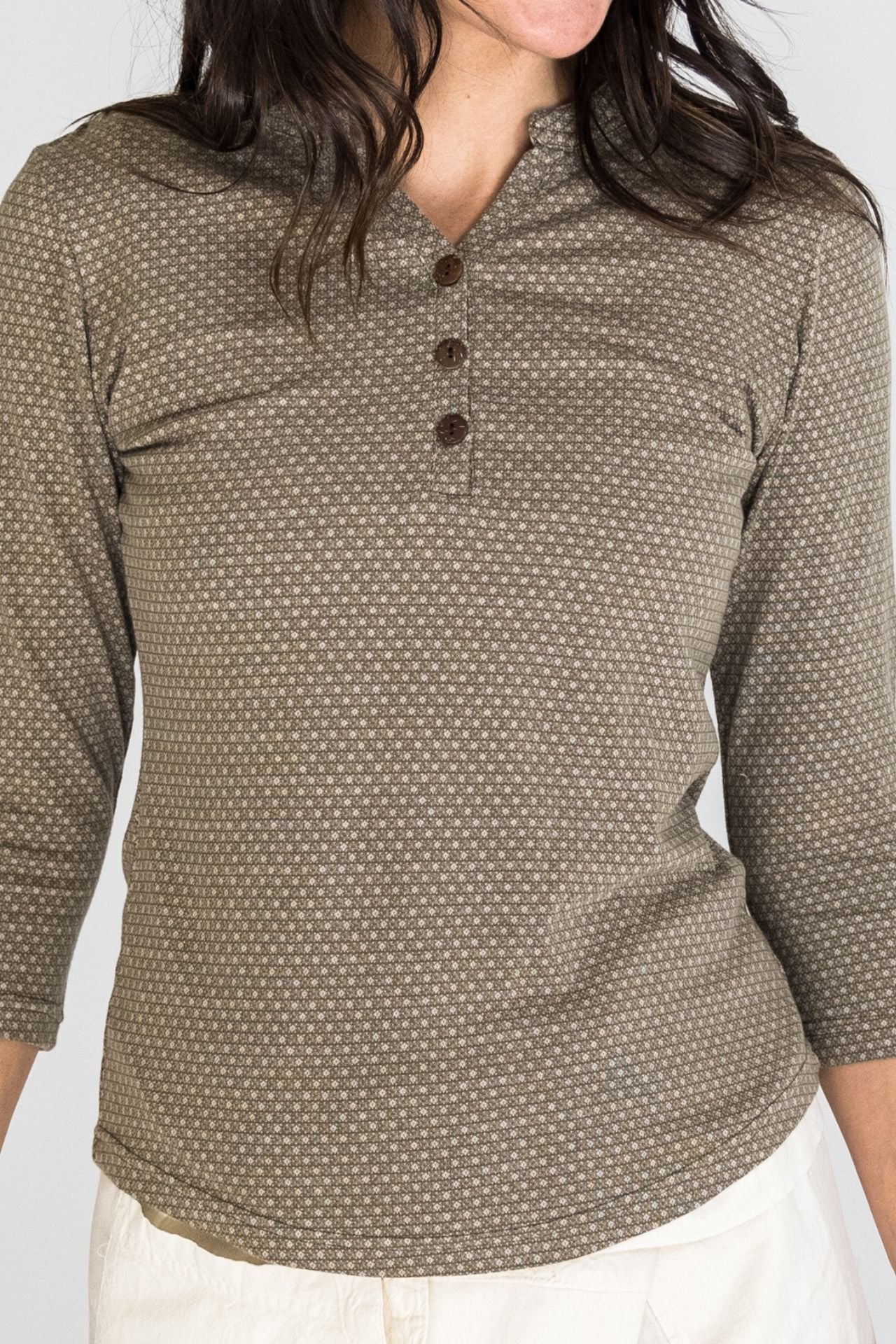 Surya Australia Clementine Organic Cotton 'Clementine' Top made in Nepal - Olive