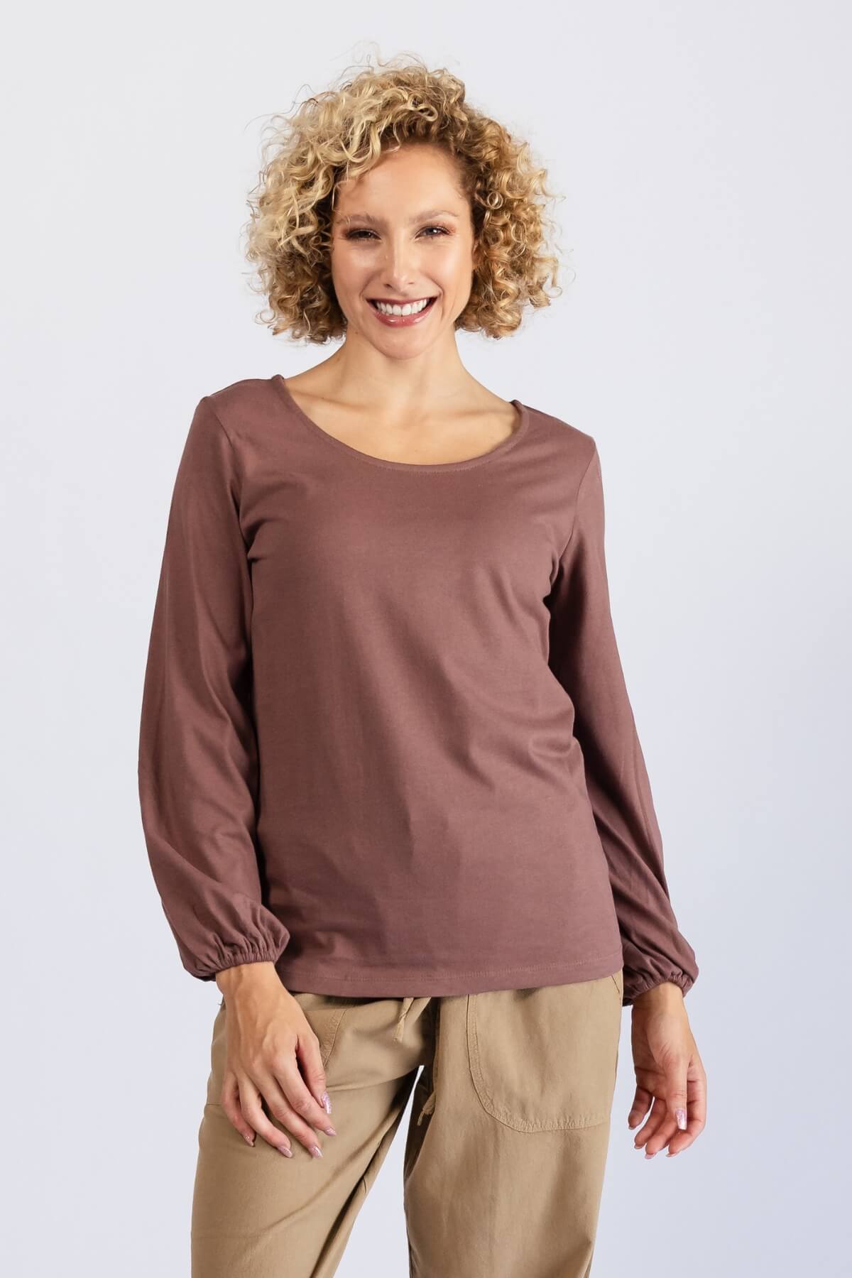 Surya Organic Cotton Zoe Top | Dusty Mauve