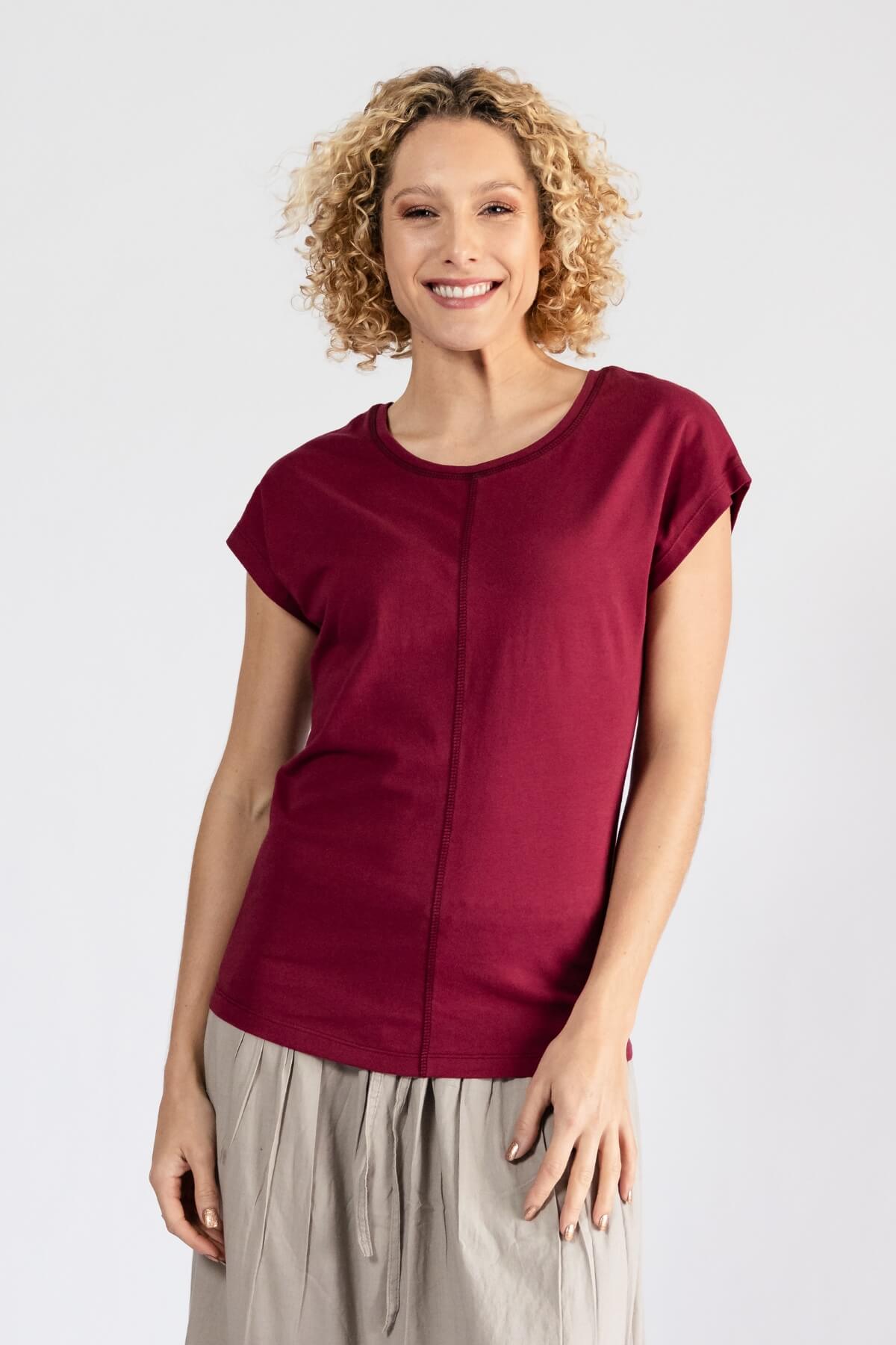 Surya Everyday Organic Cotton T-Shirt for Women - Berry Red
