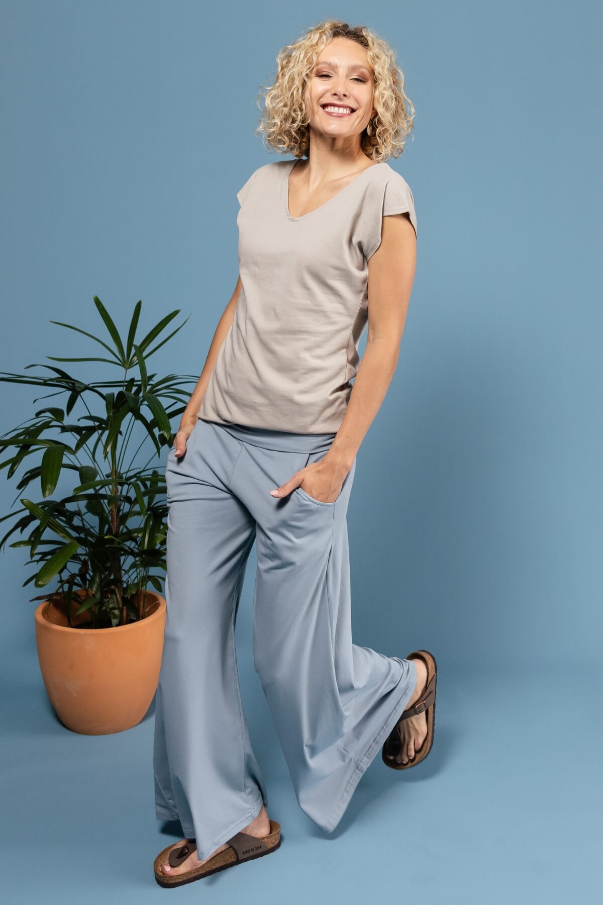 Surya Organic Cotton 'Freedom Pants' made in Nepal - Sky Blue