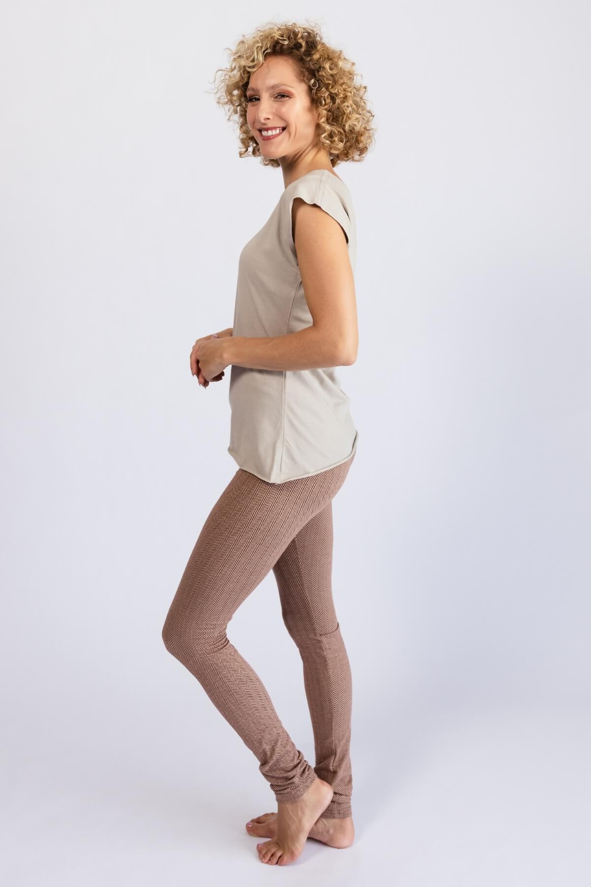 Surya Organic Cotton Jacquard Leggings - left side view