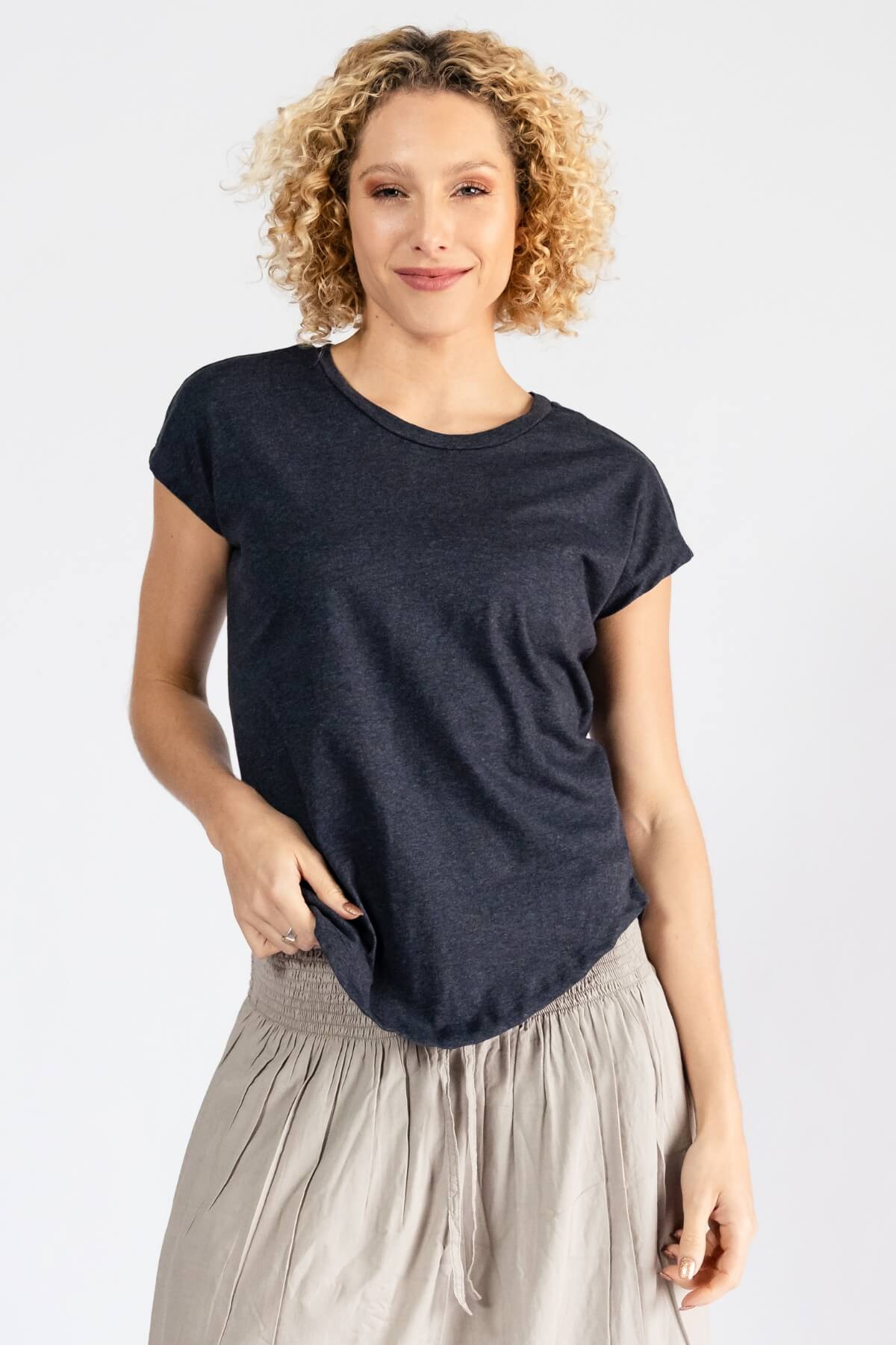 Surya Organic Cotton Basic T-Shirt - flattering round neckline