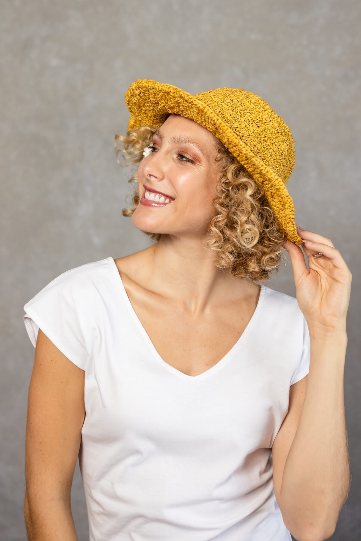 Surya Crocheted Hemp Hat - Mustard