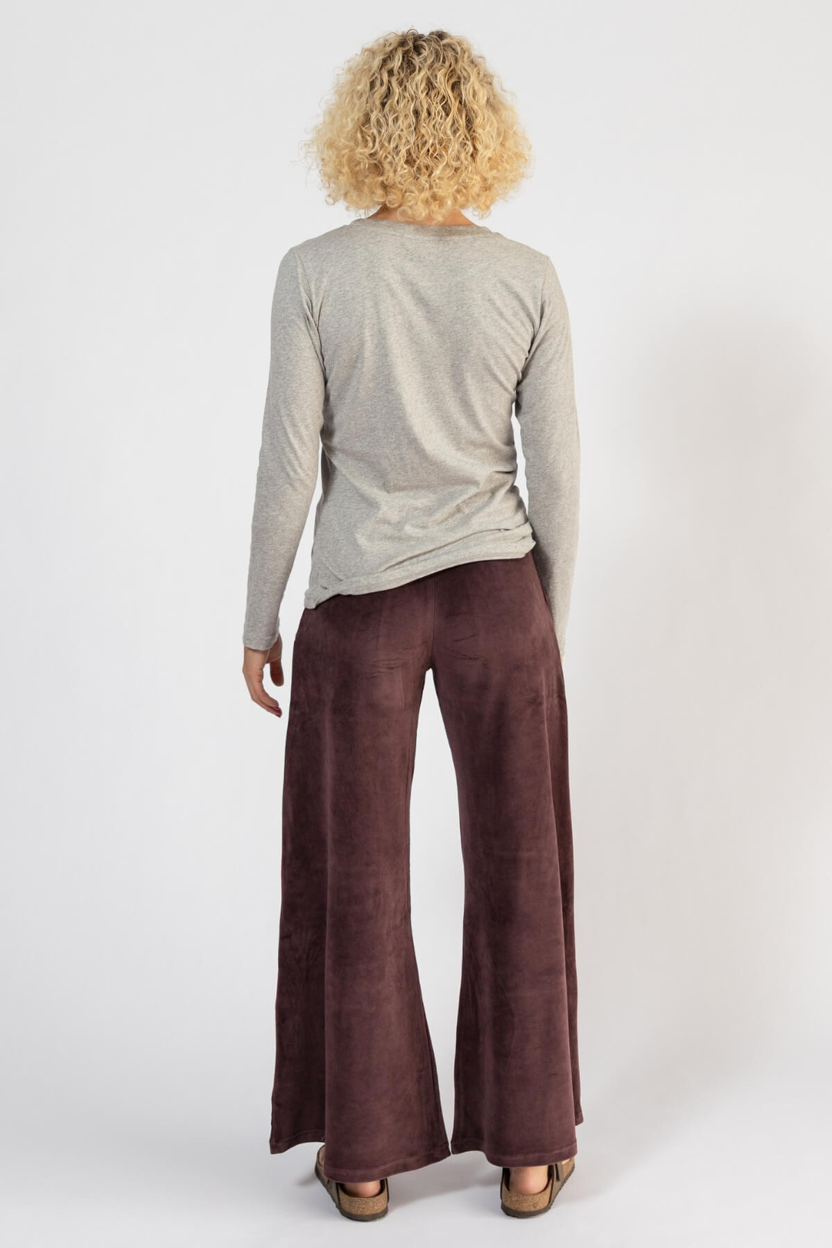 Organic Velvet Palazzo Pants - rear view