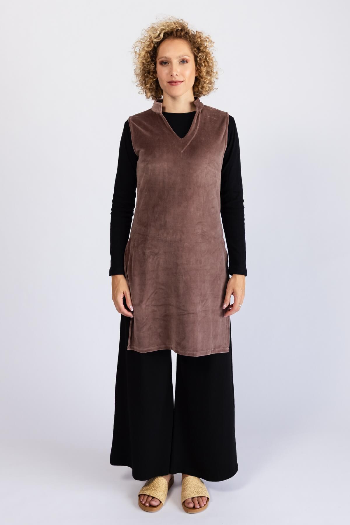 Surya Organic Cotton Velvet Pinafore - lightweight fabric