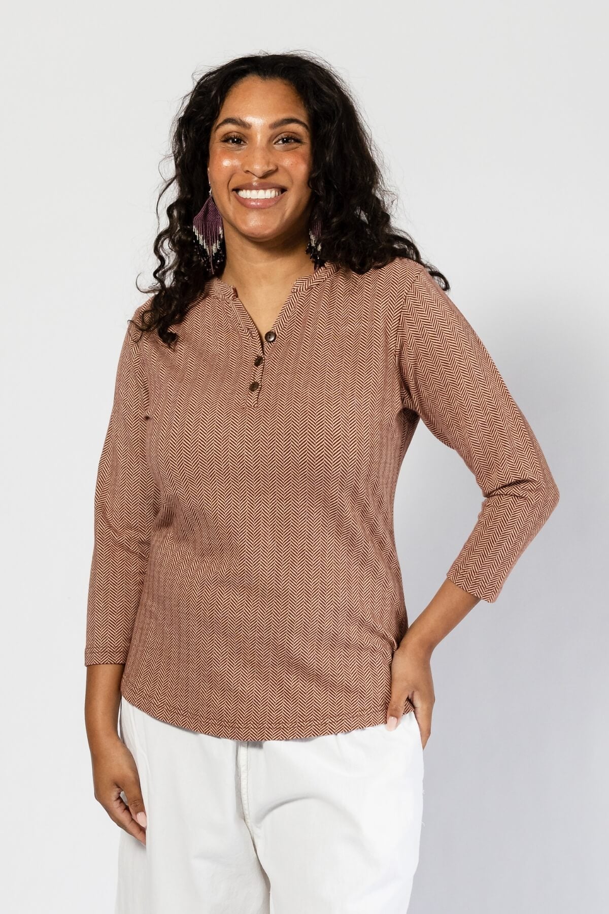 Surya Organic Cotton Top for Women - organic jacquard fabric