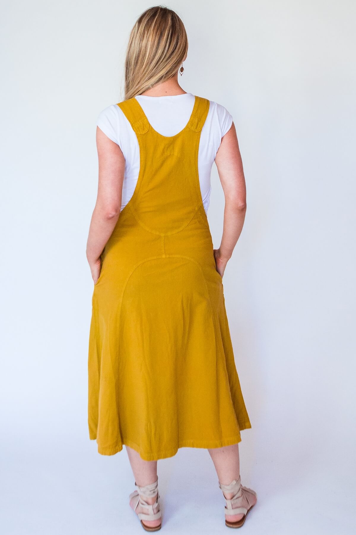 Surya Ethical Cotton Dungaree Dress - rear view