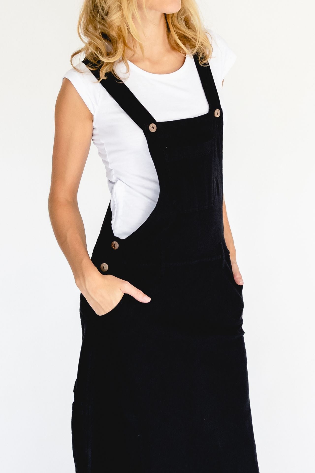 Surya Australia Ethical Cotton Overall Maxi Dress from Nepal - Black