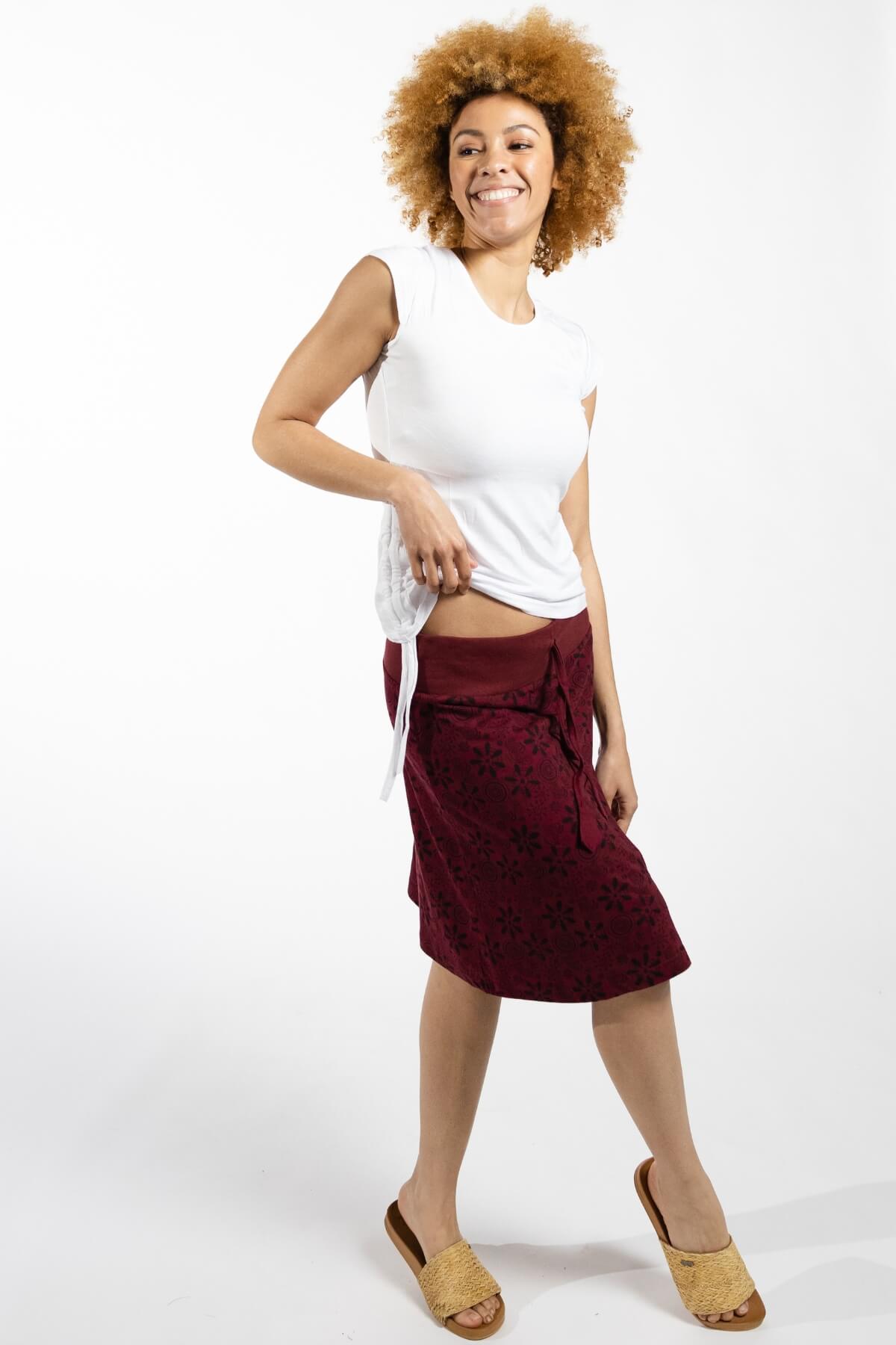 Surya Cotton 'Stella' Skirt made in Nepal - waistband detail