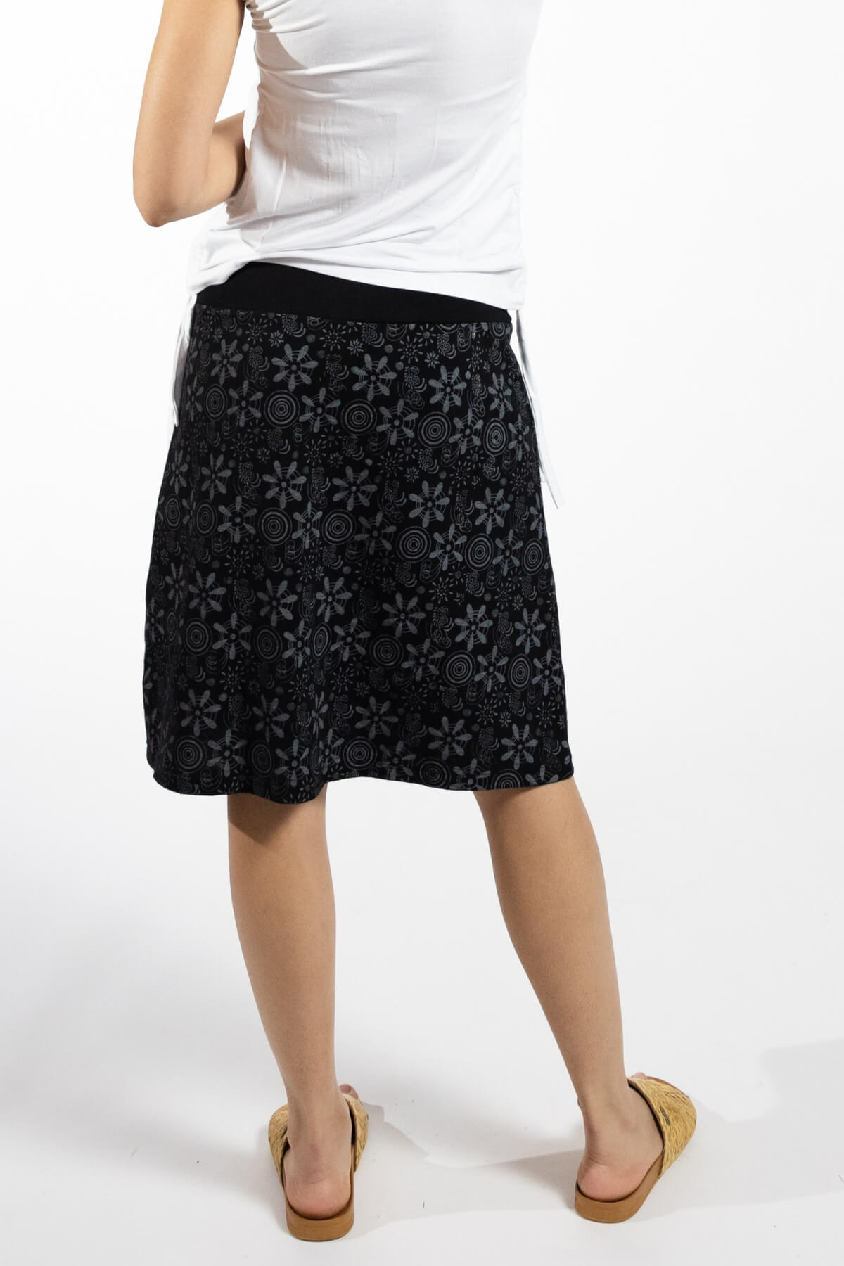 Surya Stretch Cotton 'Stella' Skirt made in Nepal - rear view