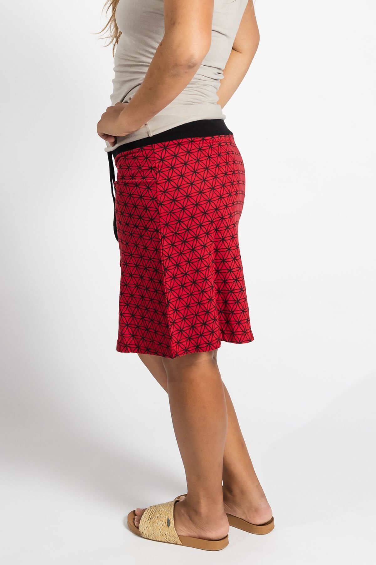 Surya Ethical Stretch Cotton 'Anita' Skirt made in Nepal - waistband detail