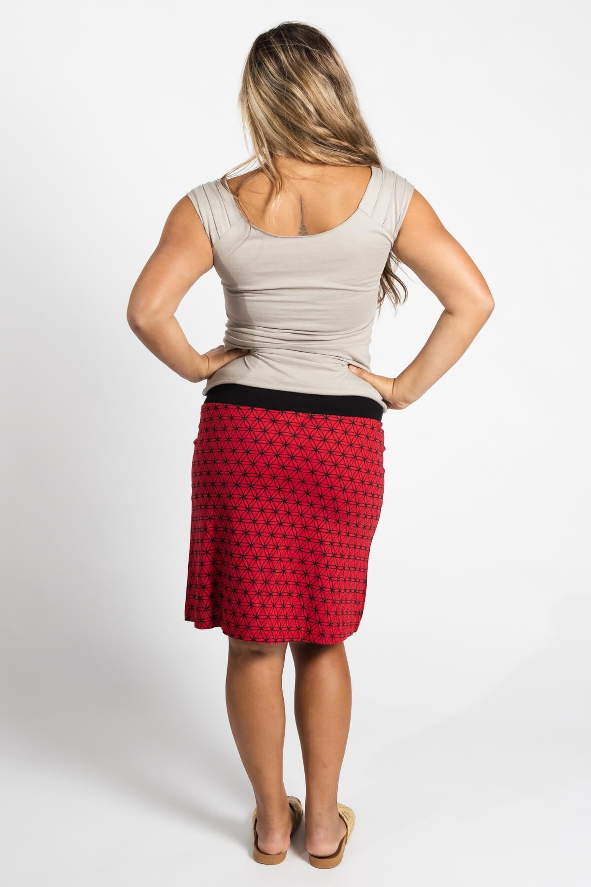 Surya Ethical Stretch Cotton 'Anita' Skirt made in Nepal - rear view