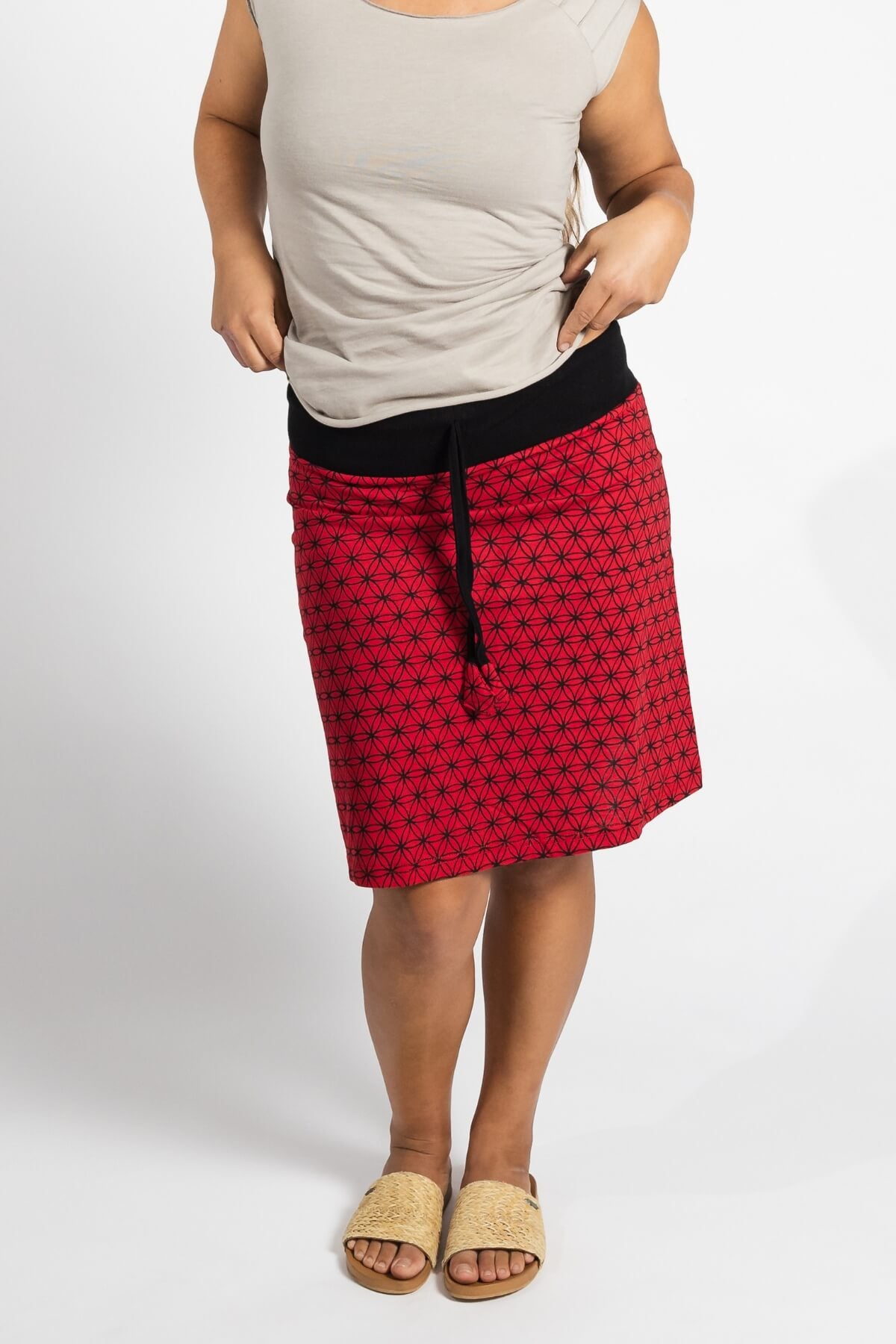 Surya Ethical Stretch Cotton 'Anita' Skirt made in Nepal - one generous size