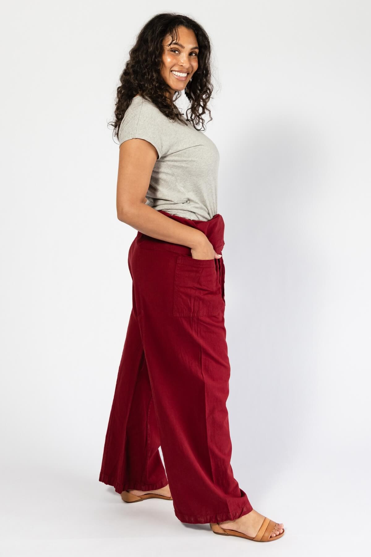 Surya Cotton Thai Fisherman Pants for Women - right side view