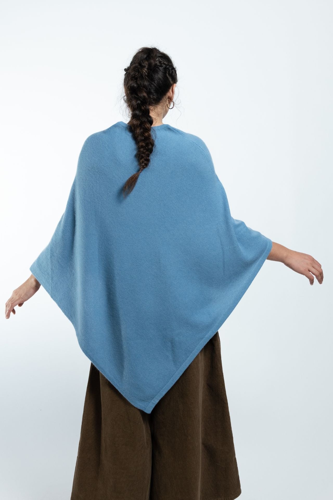 Surya Australia Ethical Cashmere Poncho made in Nepal - Sky Blue
