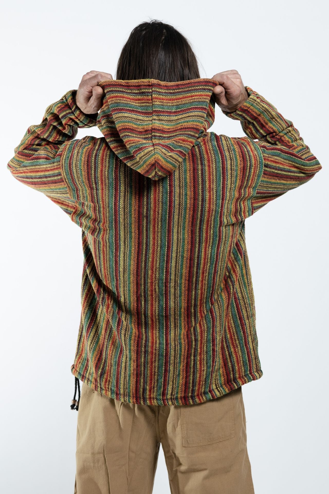 Surya Australia Ethical Cotton 'Wanderer' Hoodie for Men from Nepal - Rust