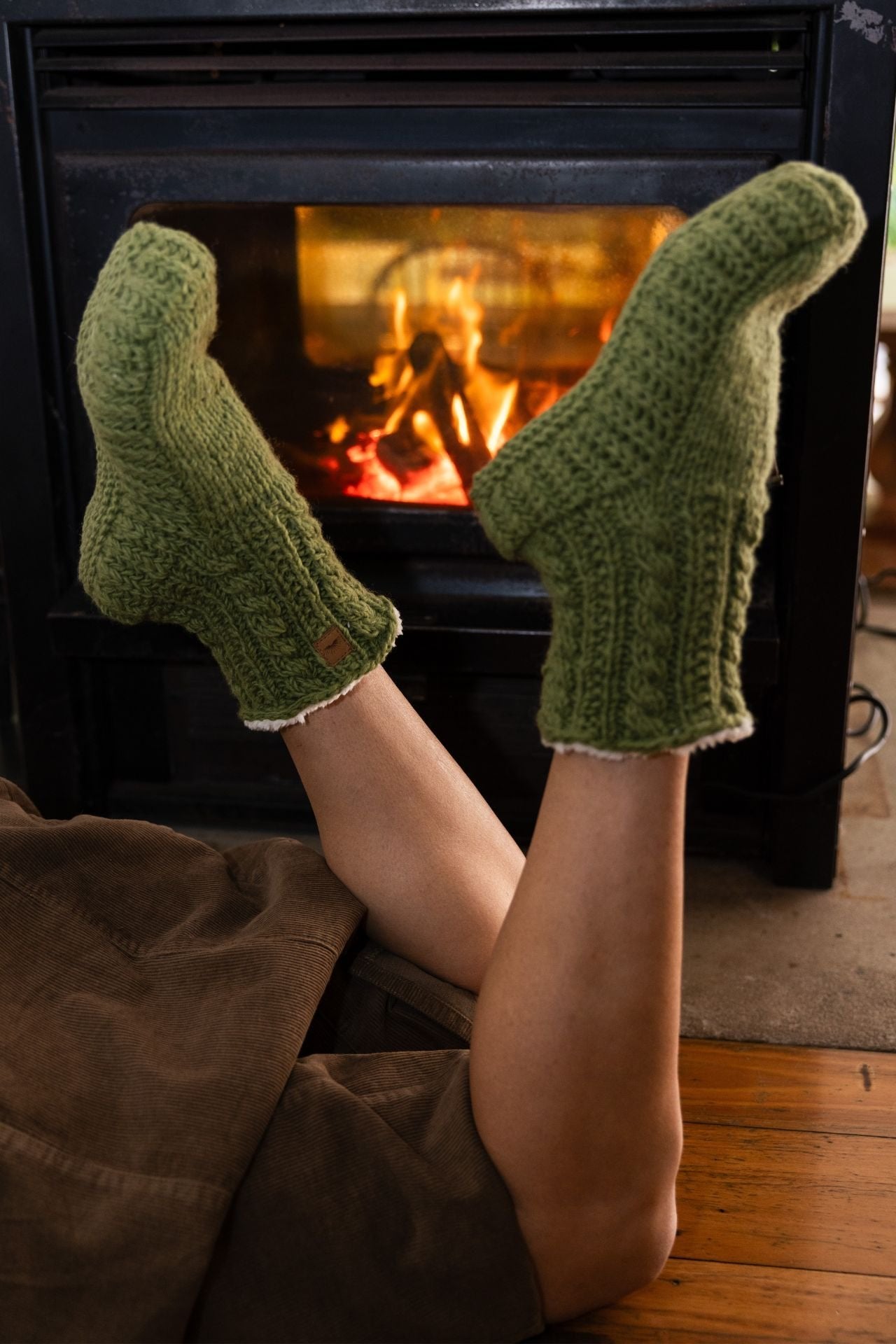 Surya Australia Mulesing free Wool Ankle Socks - Green
