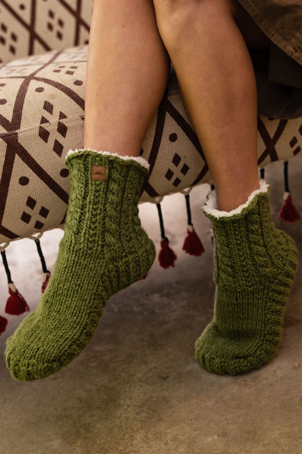 Surya Australia Mulesing free Wool Ankle Socks - Green