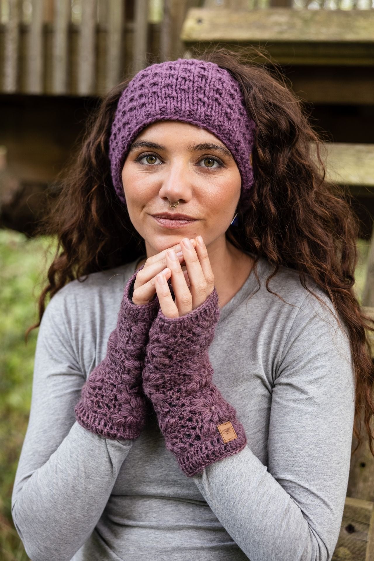Surya Australia Ethical Wool Headbands from Nepal - Purple