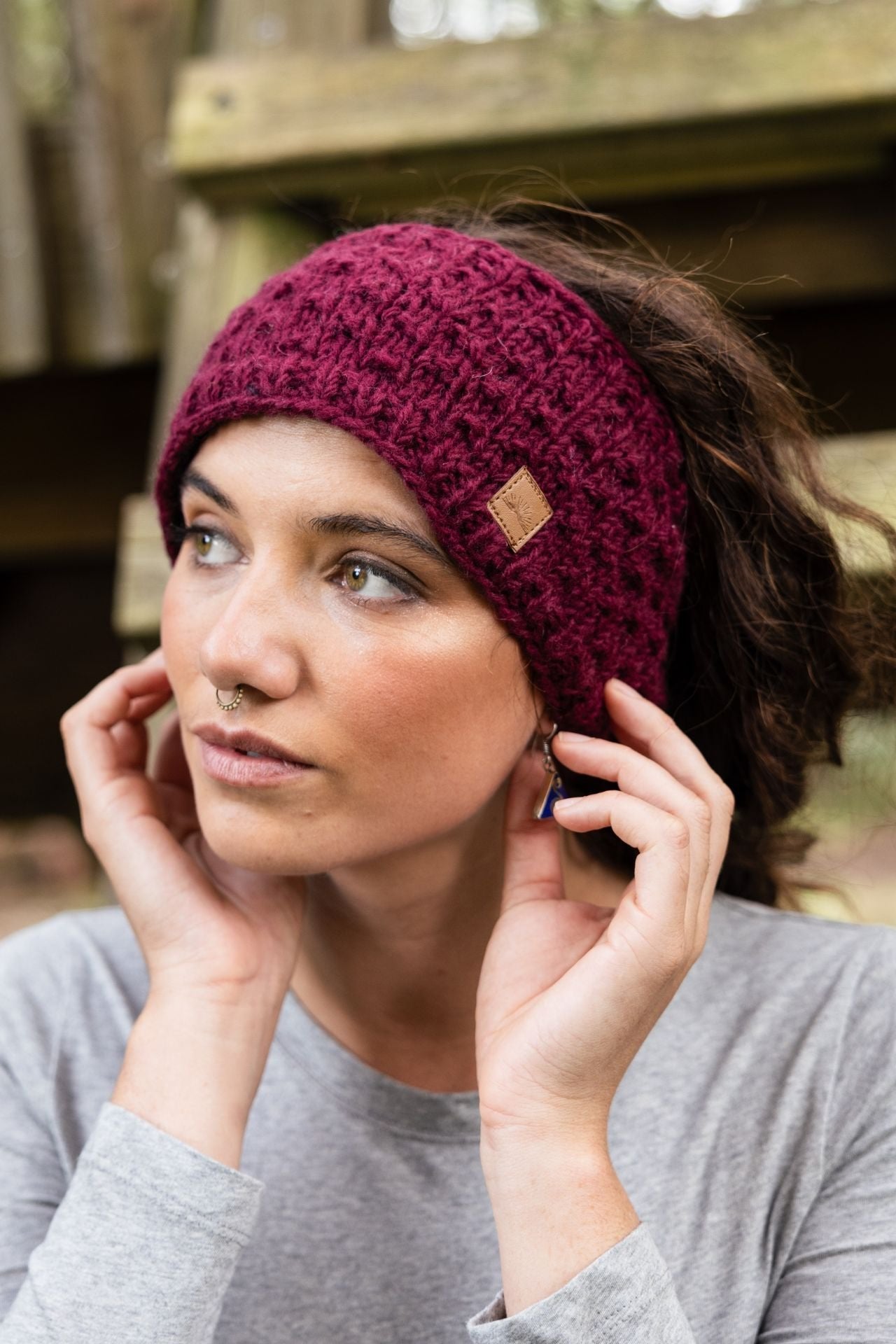 Surya Australia Ethical Wool Headbands from Nepal - Maroon