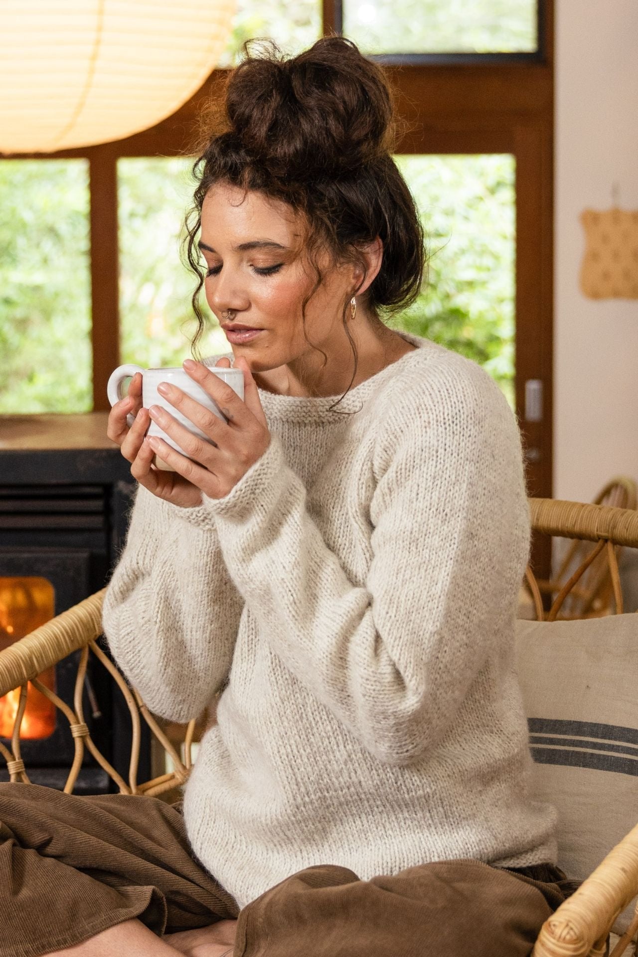 Surya Australia Ethical Wool Jumper made in Nepal - Natural