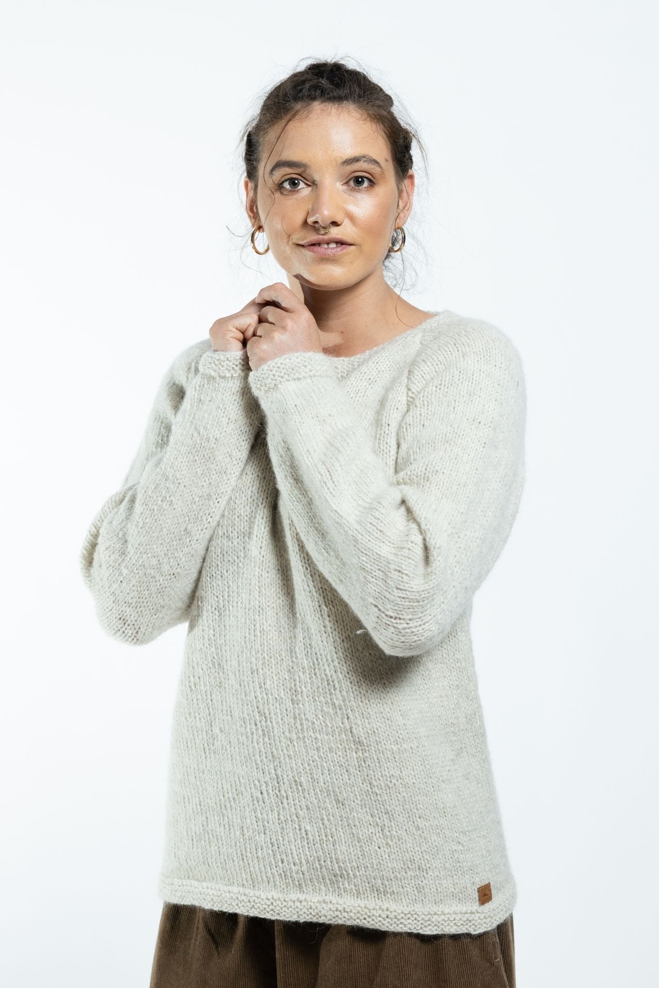 Surya Australia Ethical Wool Jumper made in Nepal - Natural