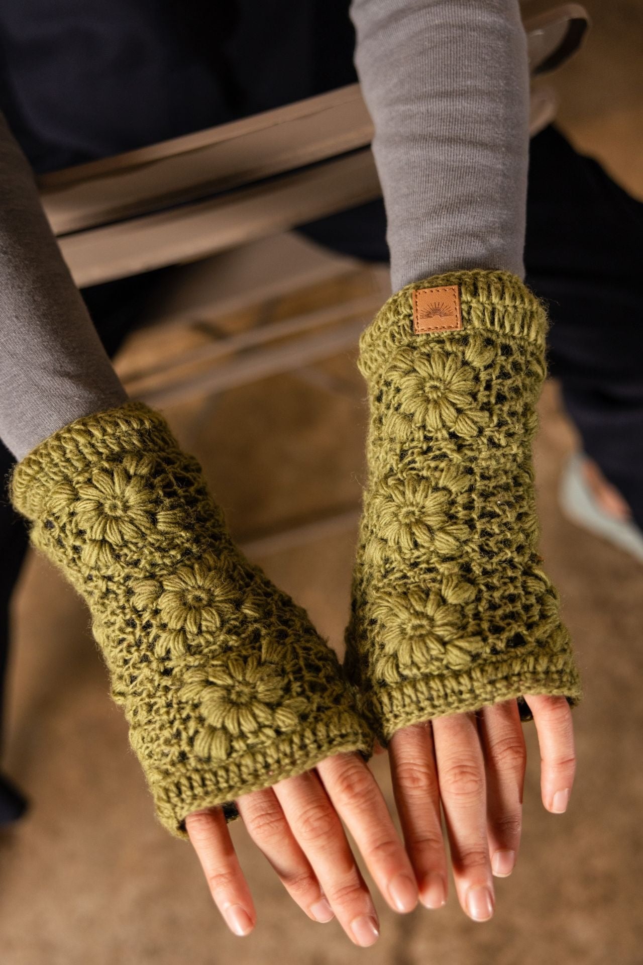 Surya Australia Woolen Hand warmers from Nepal - Olive