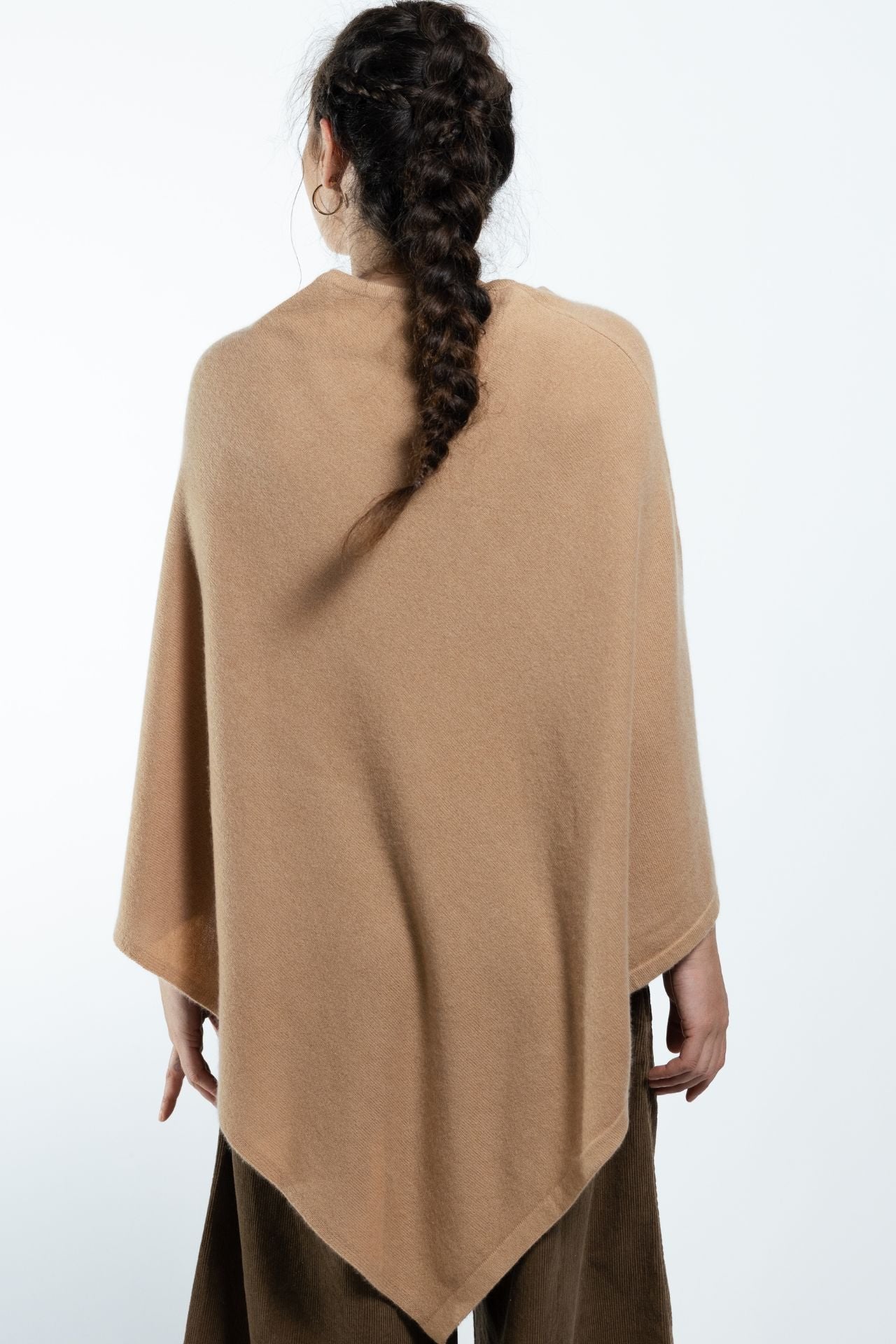 Surya Australia Ethical Cashmere Poncho made in Nepal - Almond