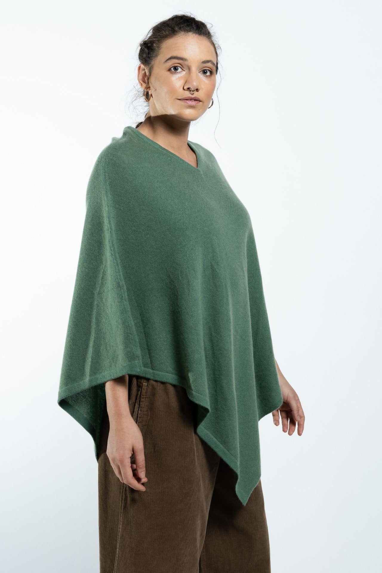 Surya Australia Ethical Cashmere Poncho made in Nepal - Teal