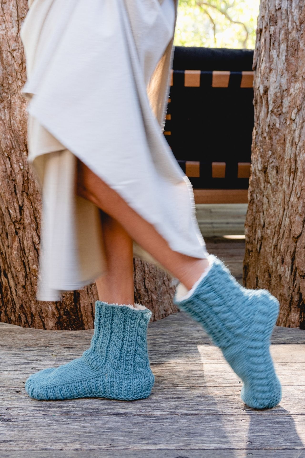 Surya Australia Ethical Wool Socks made in Nepal - Light Blue