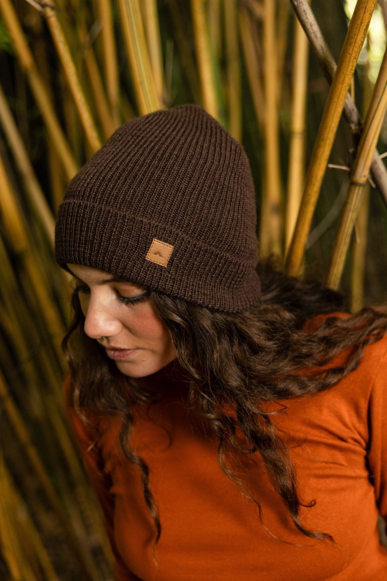 Surya Australia Merino Wool 'Woodstock' Beanie for women made in Nepal - Chocolate