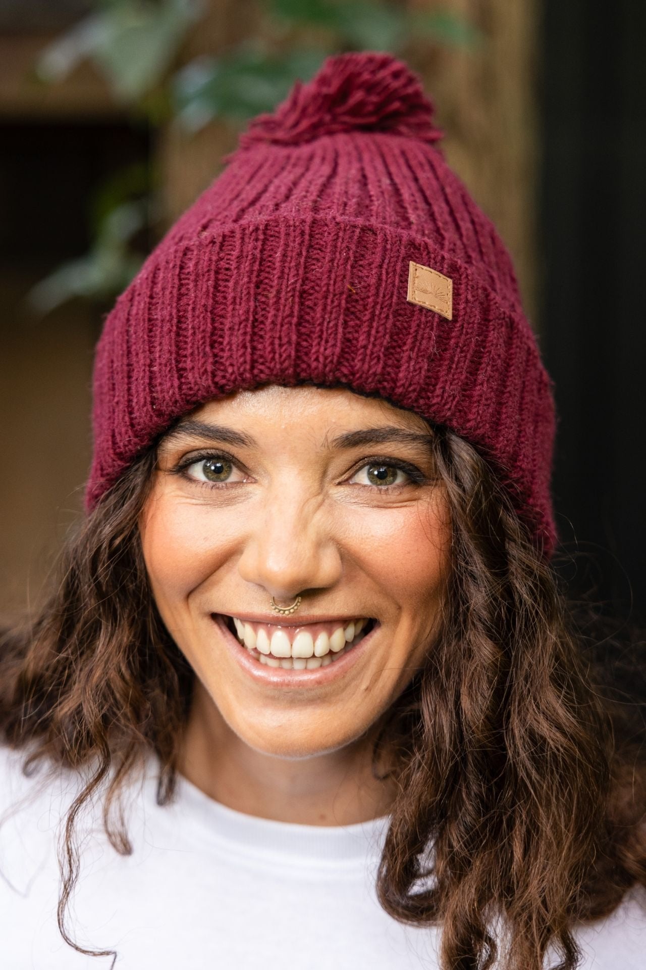 Surya Australia Wool 'Pompom' Beanie for women made in Nepal