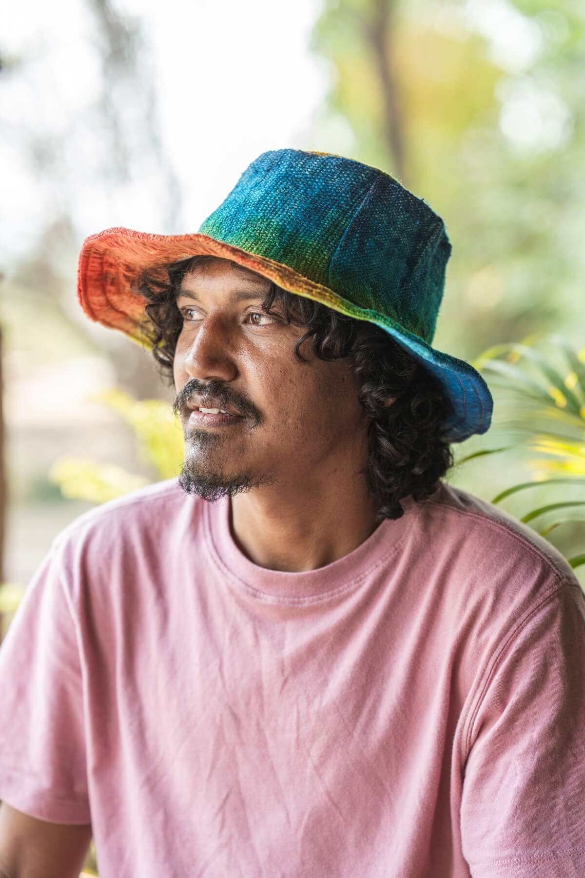 Surya Ethical Hemp Hat made in Nepal - Rainbow