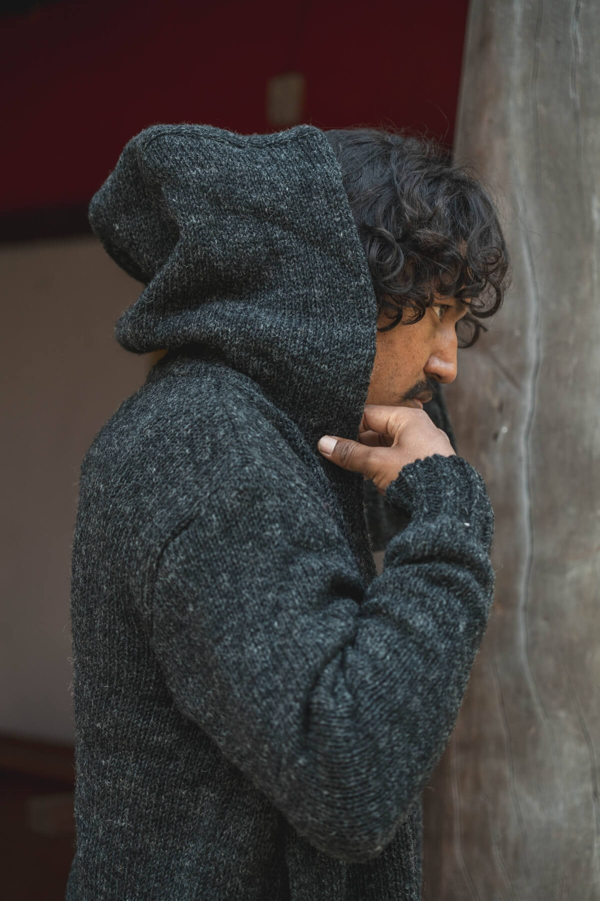 Surya Wool Jacket with Hood for Men - generous hoodie