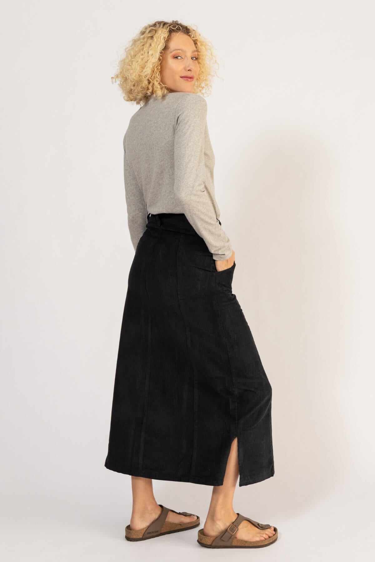 Cotton Corduroy Skirts for Women - right side view