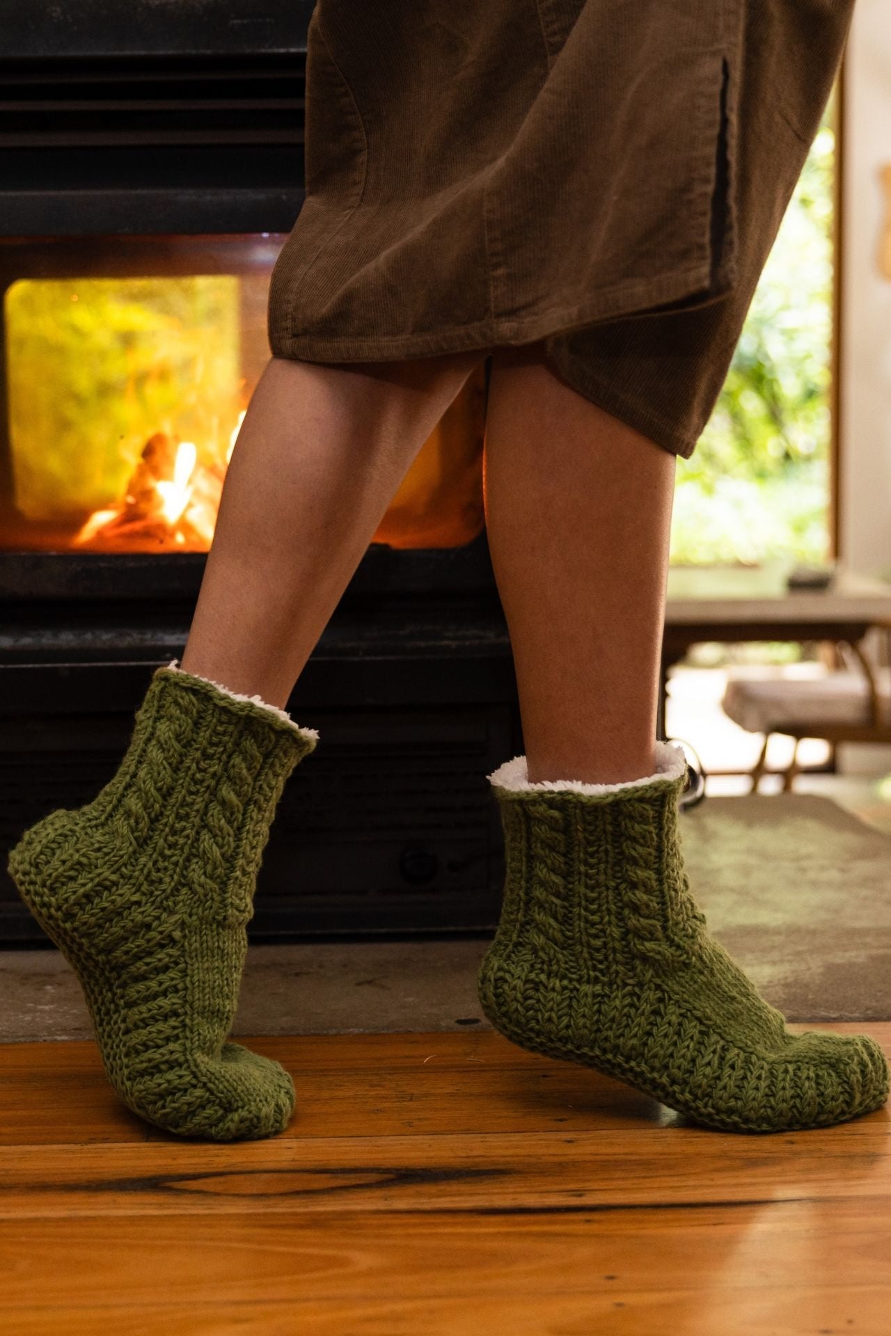 Surya Australia Mulesing free Wool Ankle Socks - Green