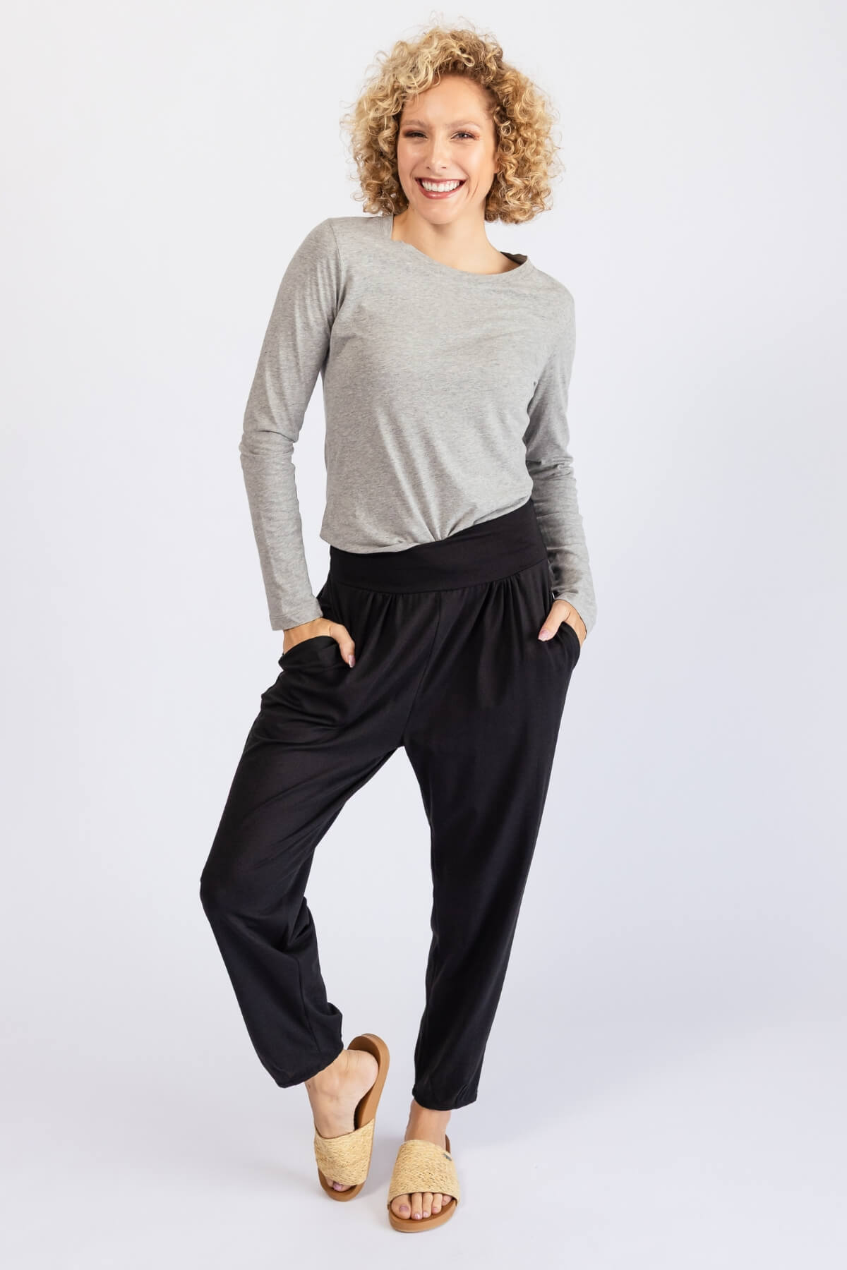Surya Organic Cotton Drift Pants - Black
