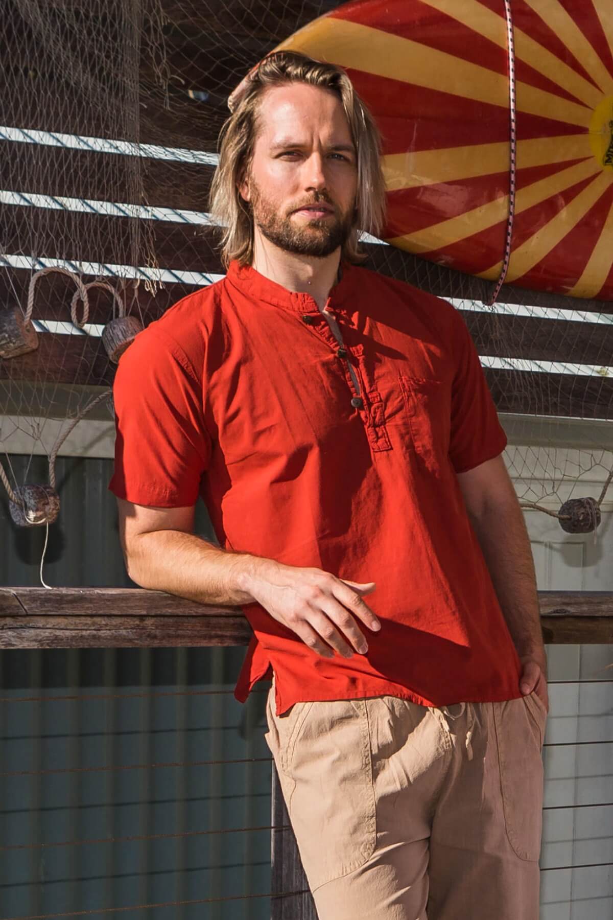 Surya Ethical Cotton Pablo Shirt for men - Rust