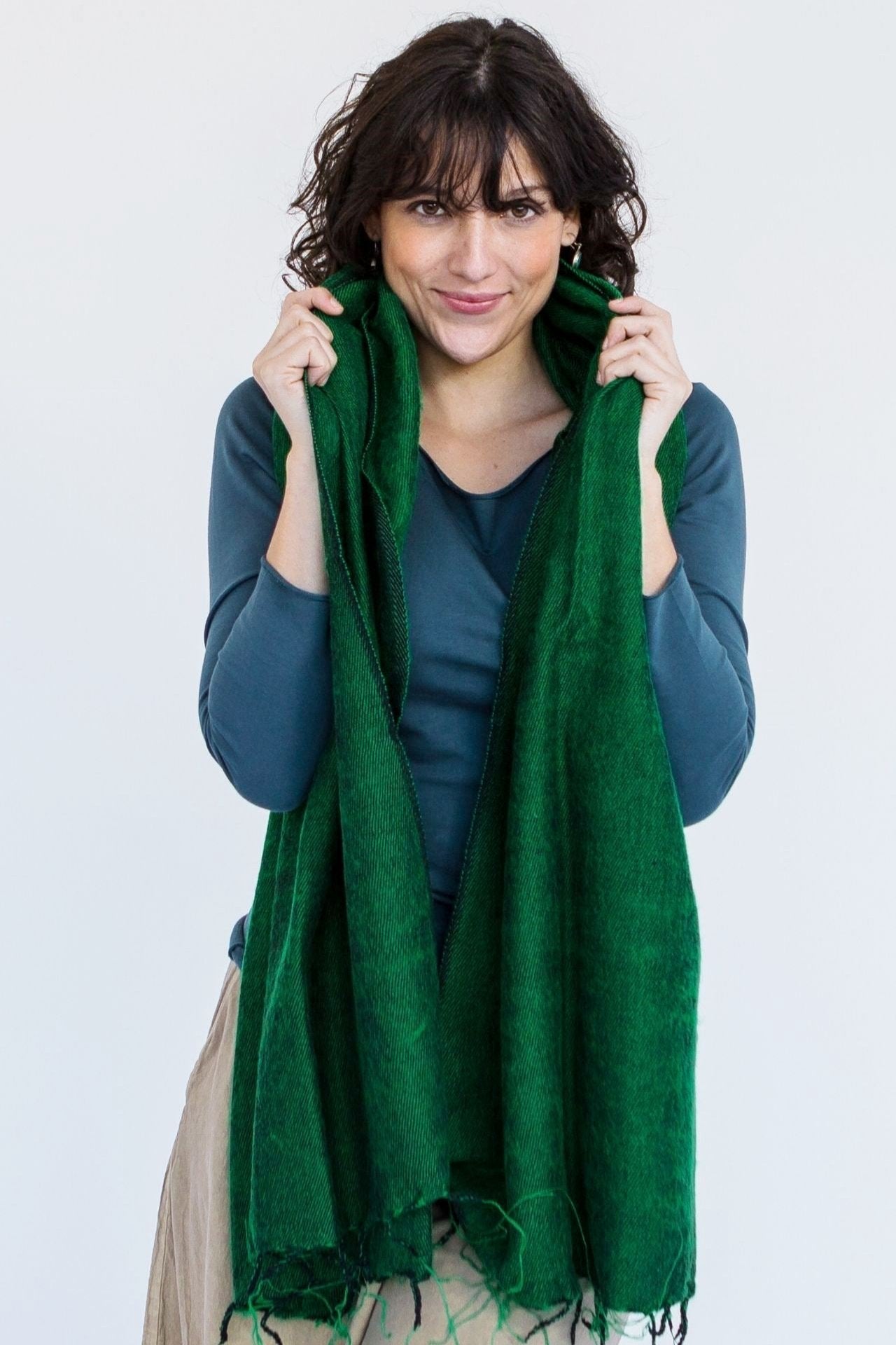 Surya Australia Ethical Himalayan Throw Rug from Nepal - Teal #colour_teal