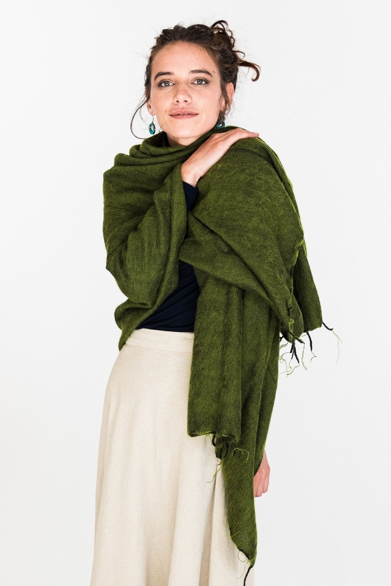 Surya Australia Ethical Himalayan Throw Rug from Nepal - Green #colour_green