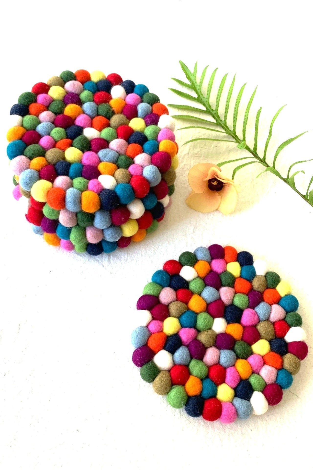 Surya Australia Felt Ball Trivet from Nepal