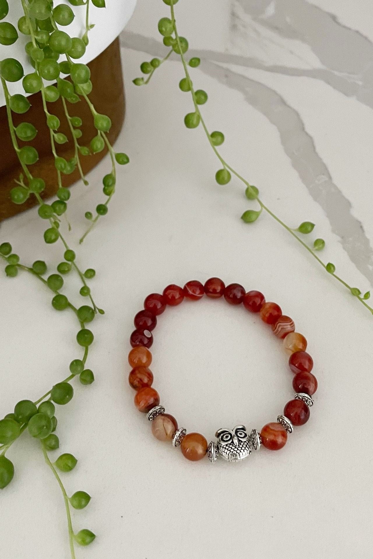 Surya Australia Ethical Mala Bracelets made in Nepal - Red Jasper