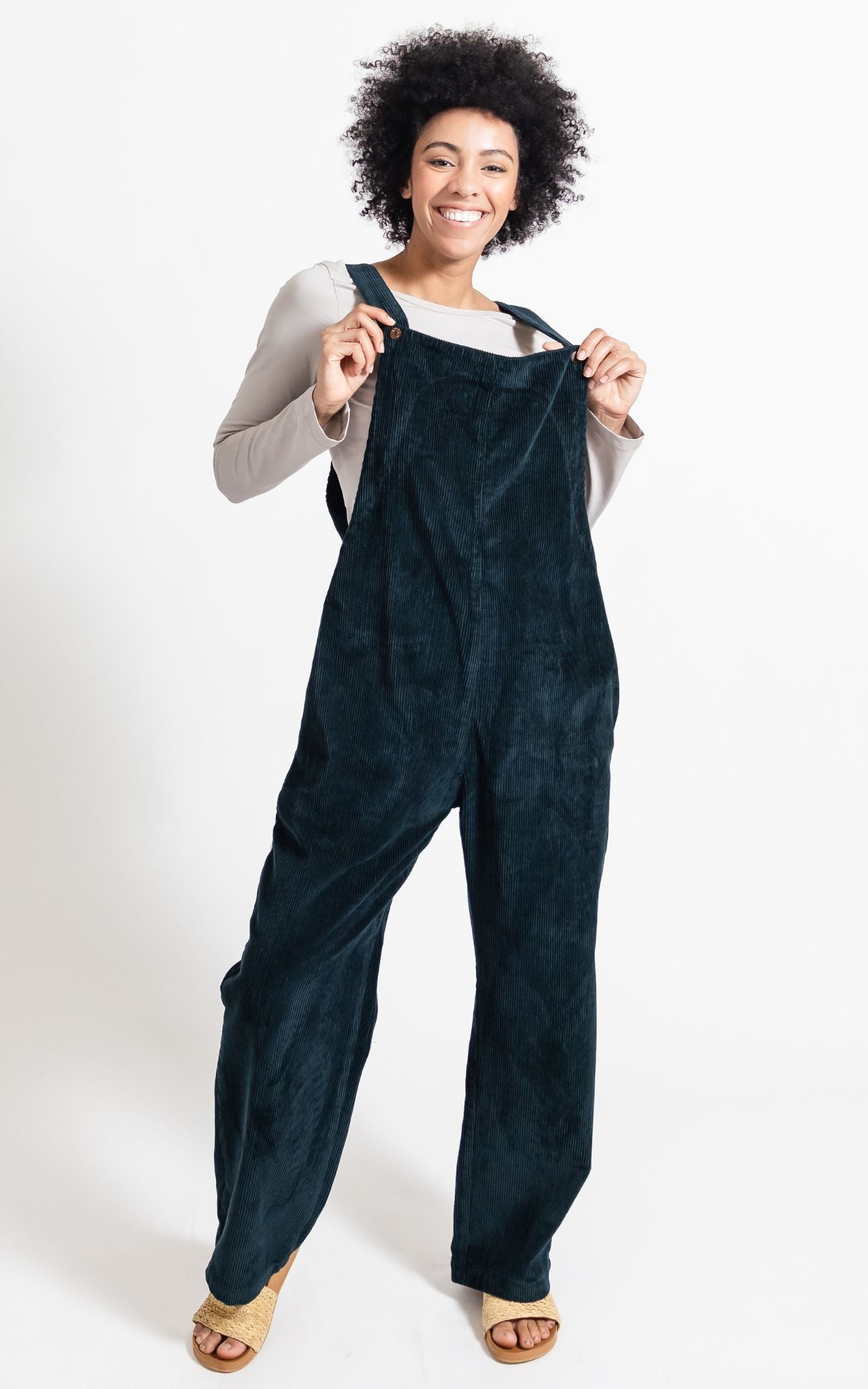 Surya Australia Corduroy Overalls Dungarees made in Nepal - Midnight Teal