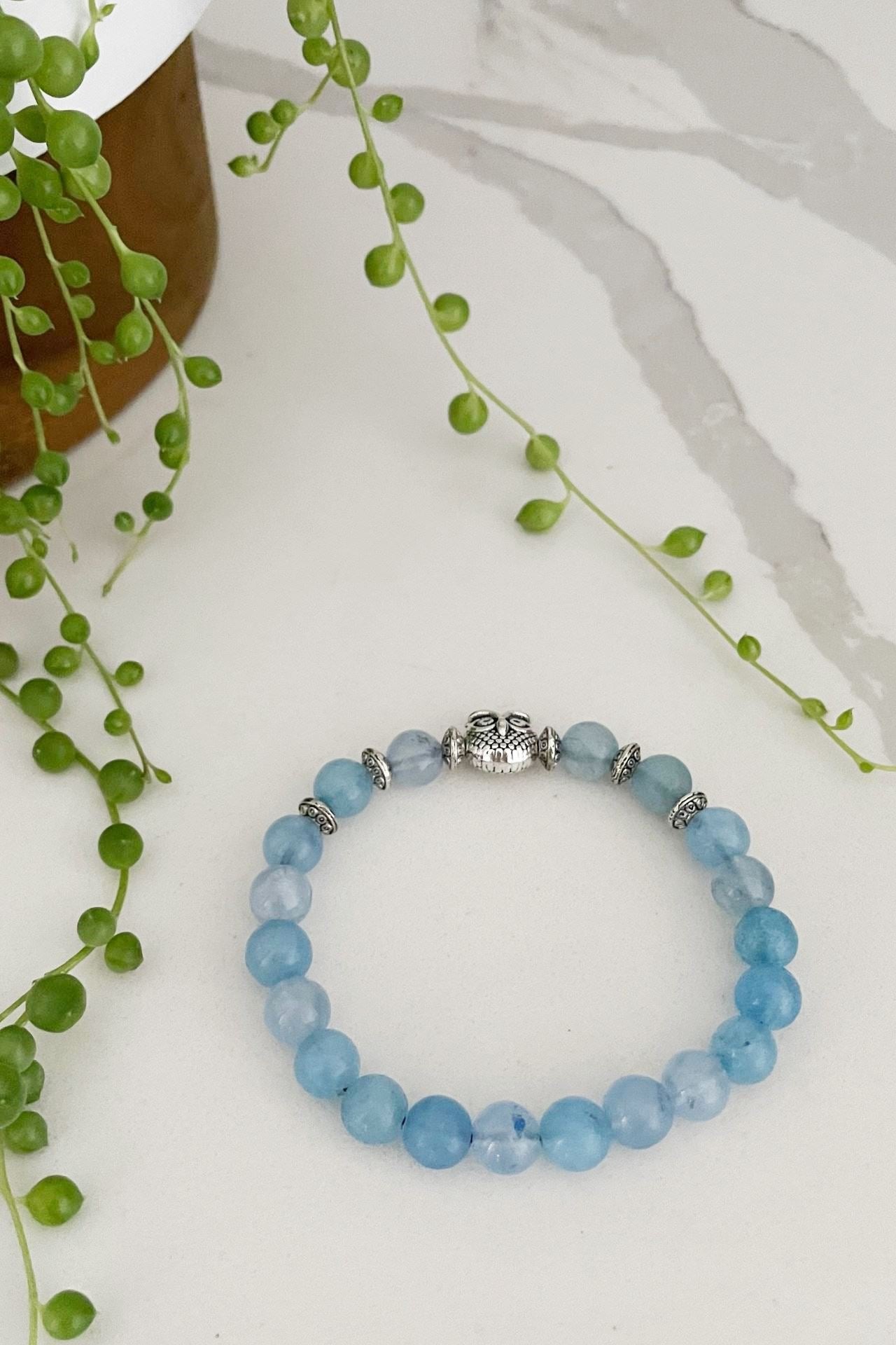 Surya Australia Ethical Mala Bracelets made in Nepal - Aquamarine