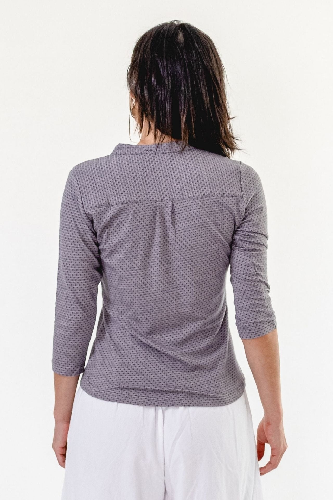 Surya Australia Clementine Organic Cotton 'Clementine' Top made in Nepal - Steel Blue