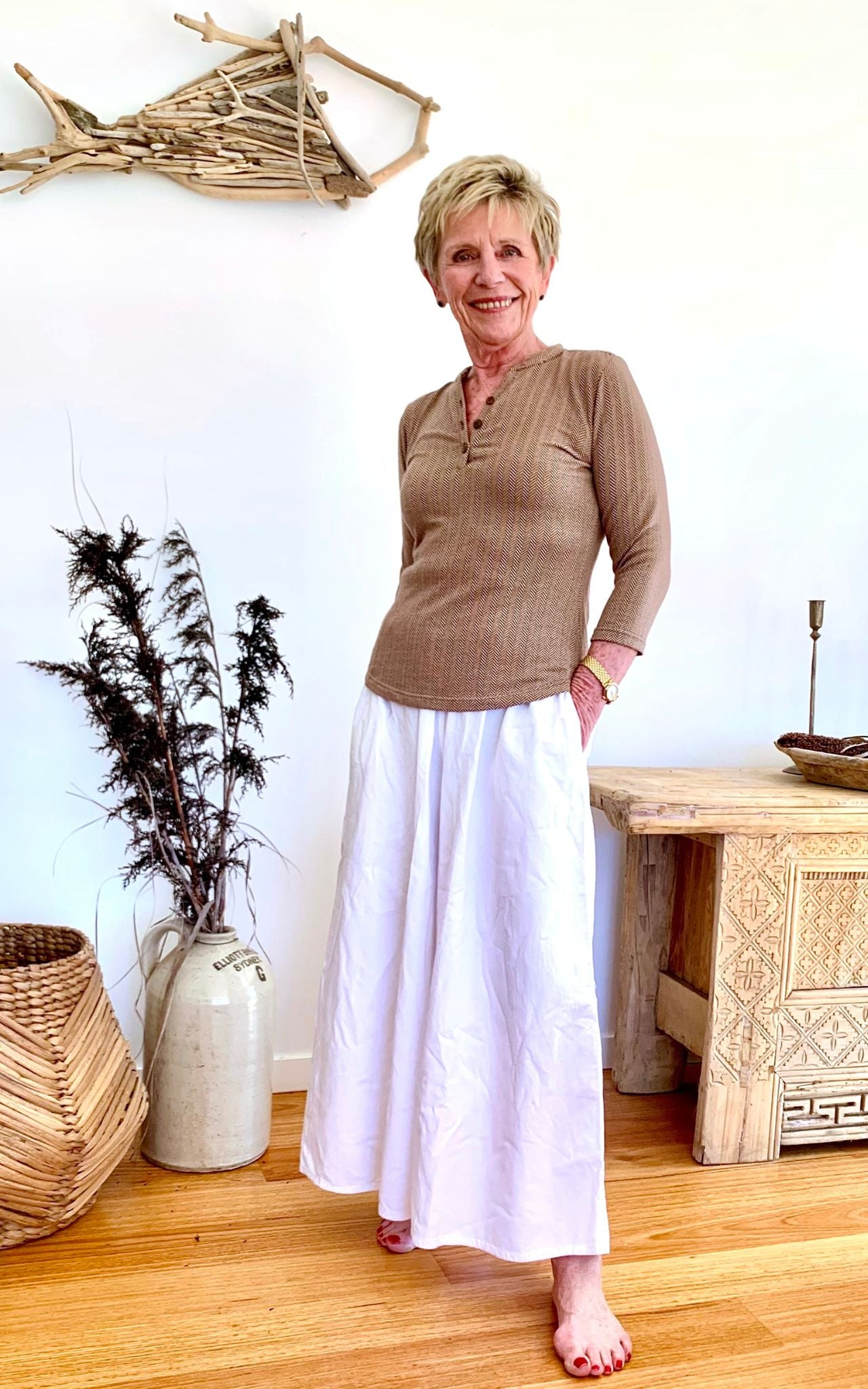 Surya Australia Ethical Cotton Palazzo Pants made in Nepal - White